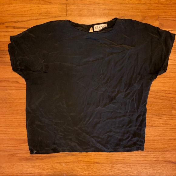 Gianni black 100% silk blouse - Picture 1 of 5